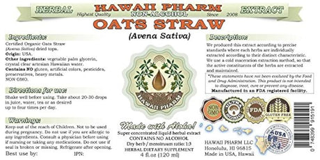 Extracto de líquido, orgánicos Avena de paja