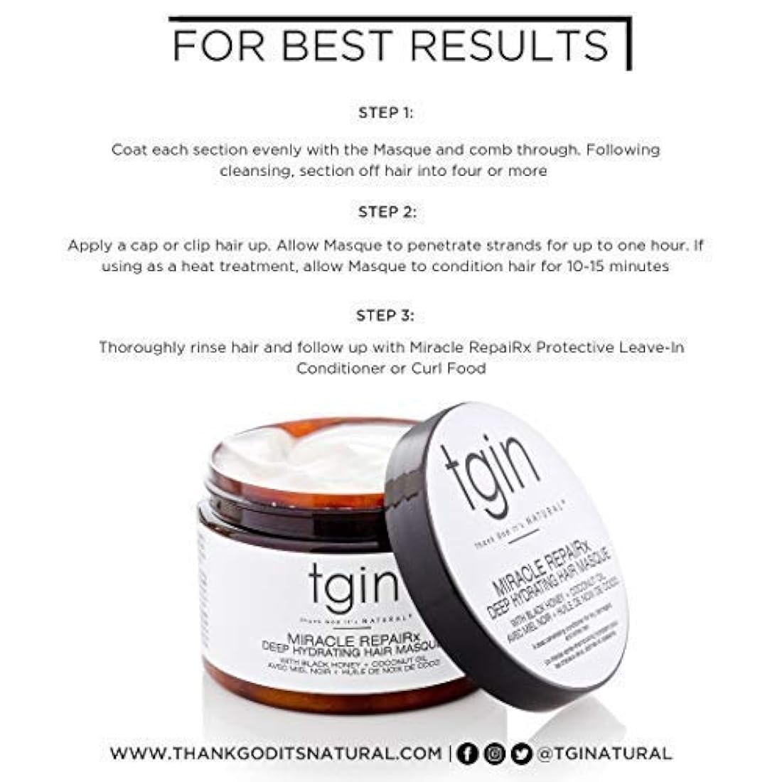 Tgin Mascarilla hidratante profunda para cabello natural