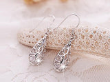 Aretes colgantes de filigrana de plata