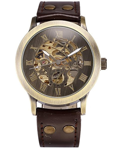Reloj deportivo para hombre diseño de esqueleto mecánico