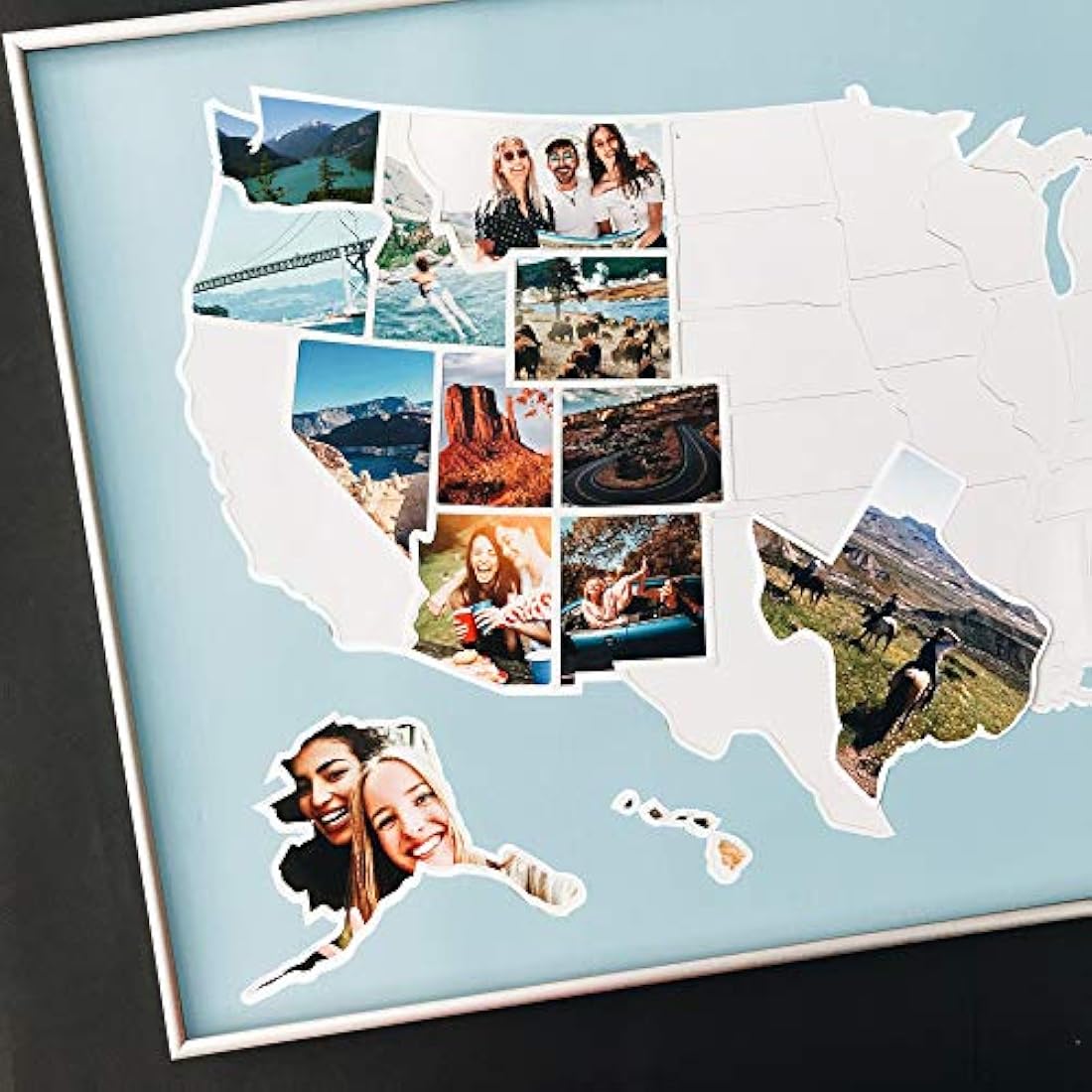 1DEA.me USA - Cuadro de Mapa de fotos de 50 estados de USA