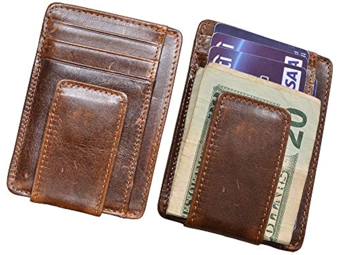 Hopsooken cartera con bolsillo frontal para hombre