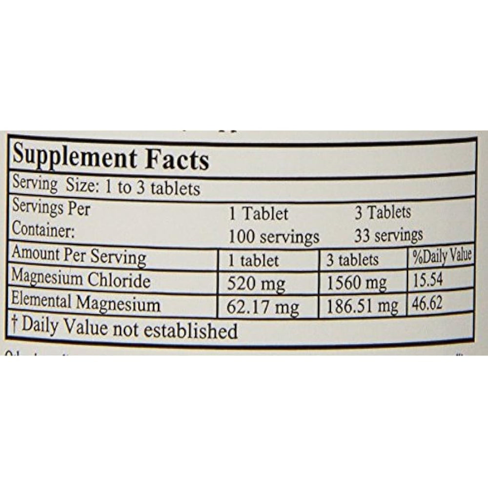 Tabletas de cloruro de magnesio de Alta Health, 100 unidades