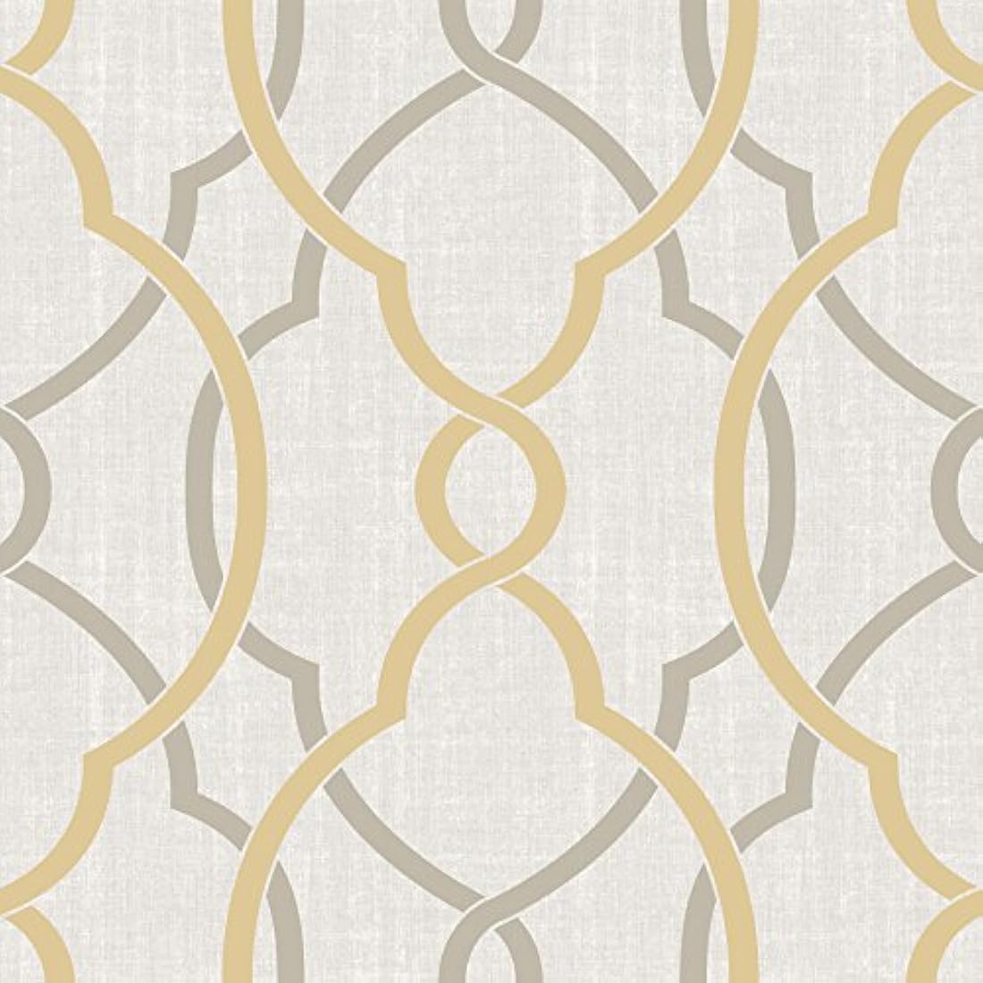 Papel pintado, color gris y amarillo