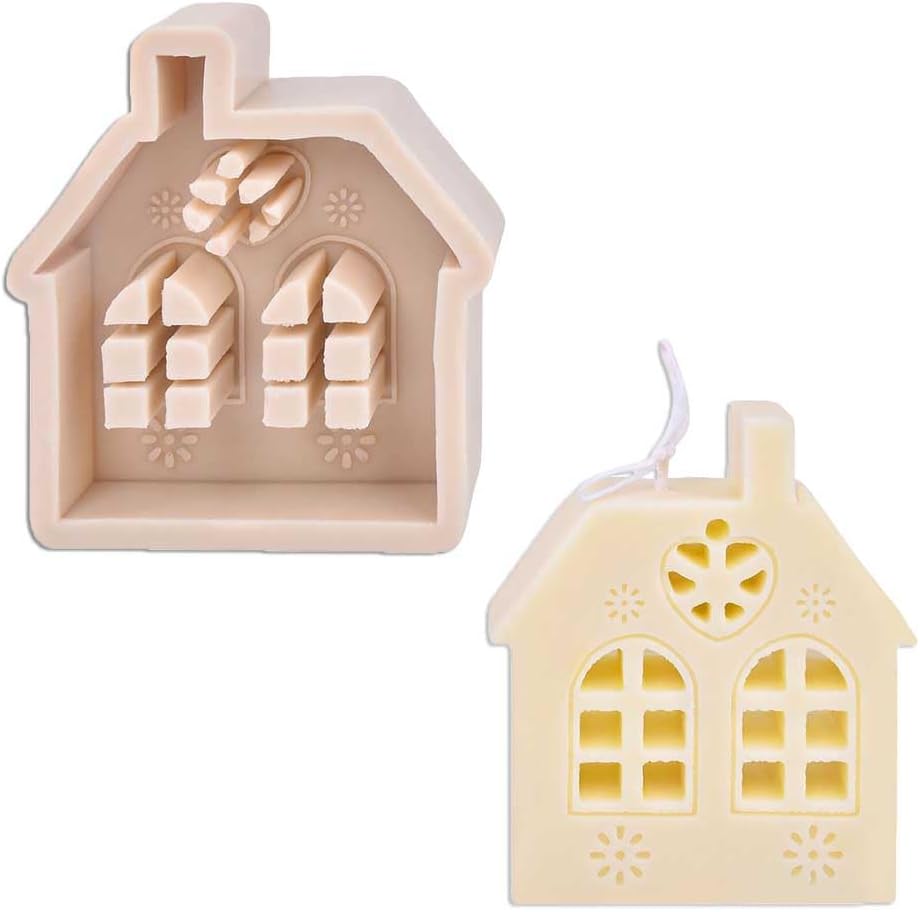 Molde de Silicona Casa Navideña para Aromatizantes - 60 Caract.