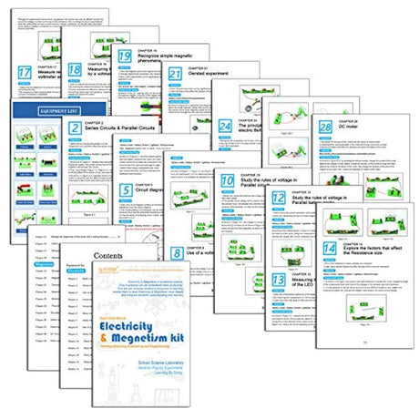 Kit de experimentos de circuito y magnetismo para niños