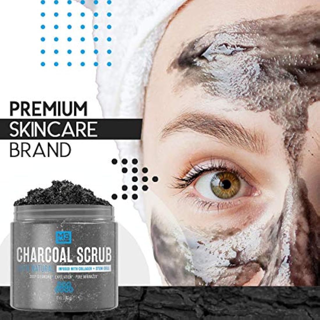 Exfoliante de carbón activado con colágeno M3 Naturals