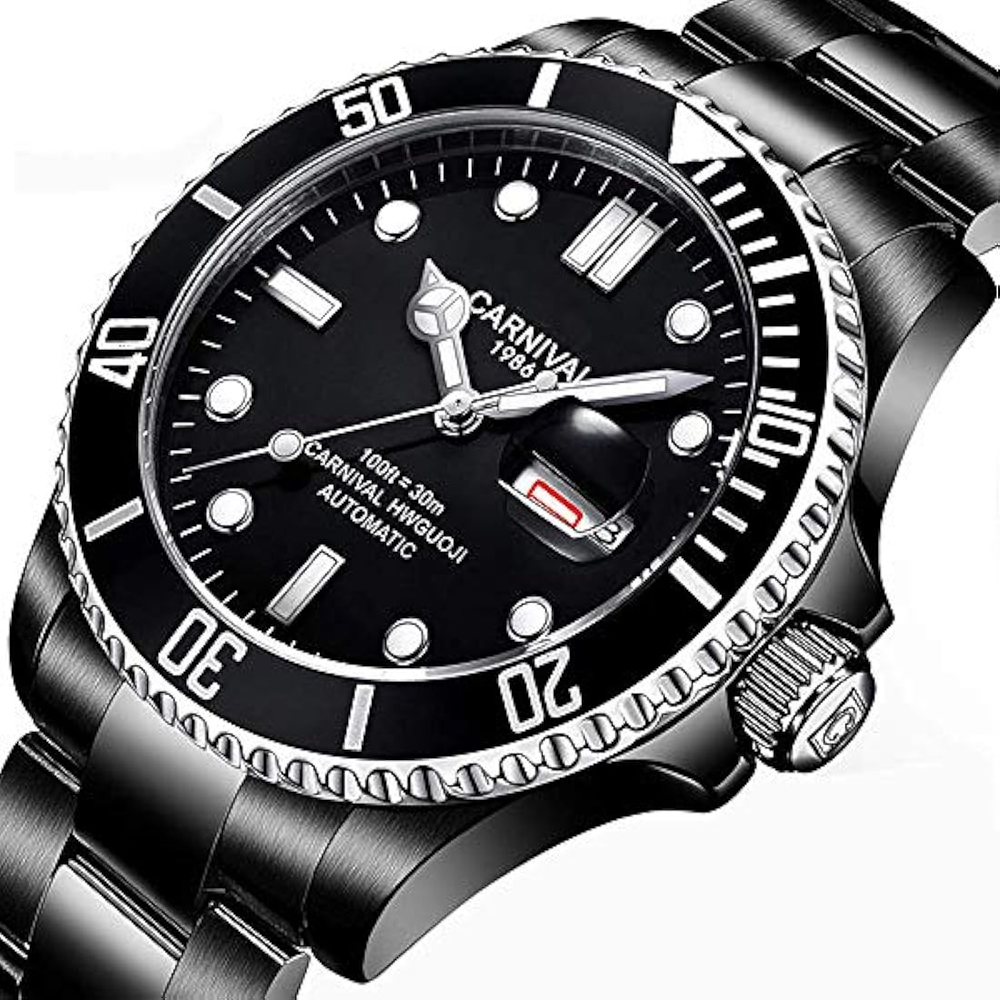 Reloj automático para hombre con bisel clásico analógico