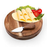 ILEAF - Tabla de queso de madera de acacia con 3 cuchillos
