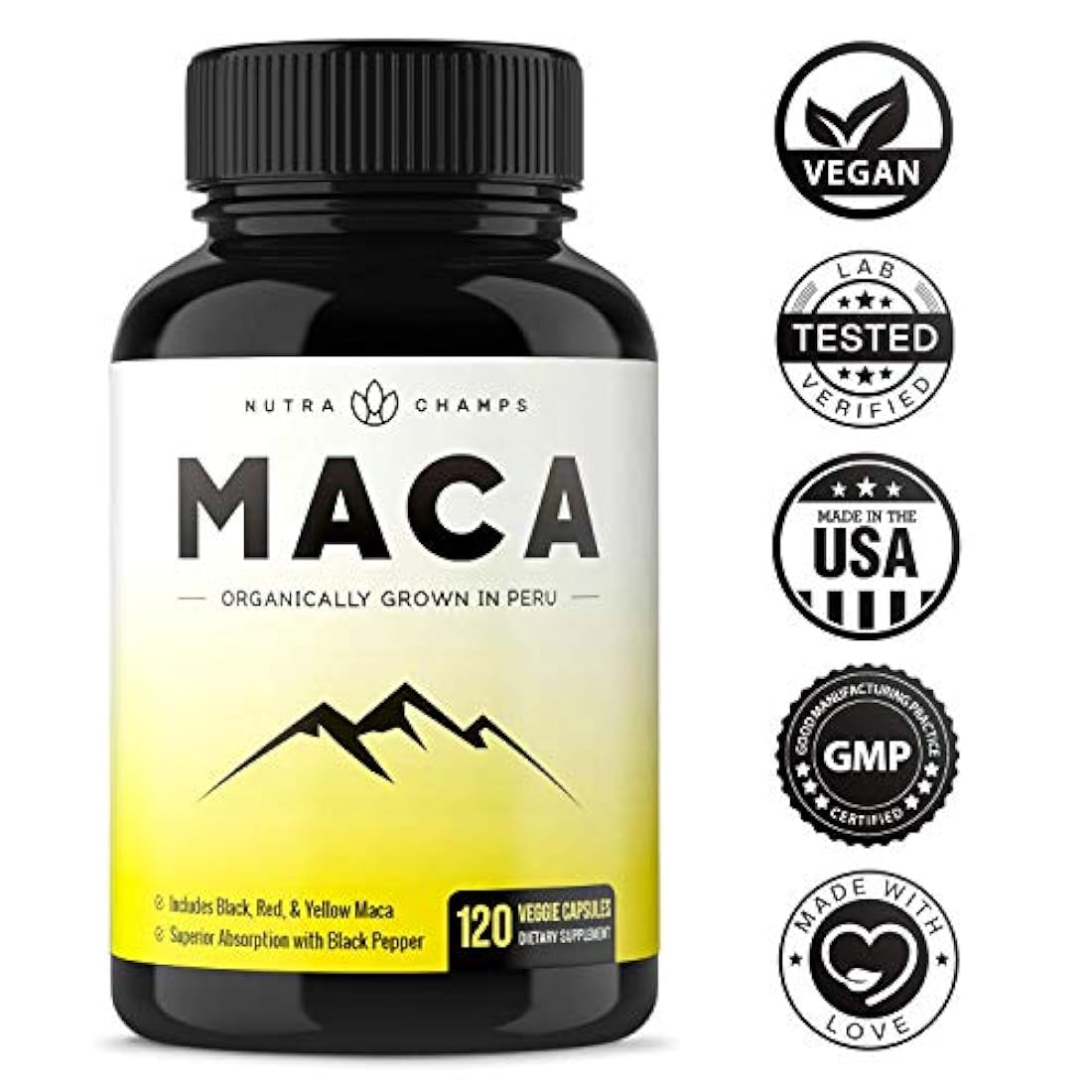 Cápsulas de Polvo de Maca Orgánico-1000mg Cultivado en Perú