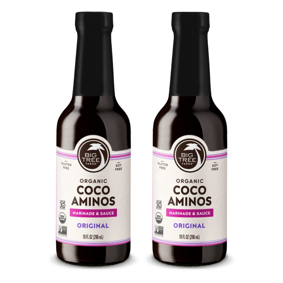 Coco Aminos Orgánico Big Tree Farms, Sin Soja, 10 Fl Oz (2)