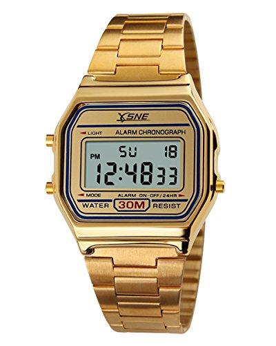 Reloj deportivo digital Resistente al agua Banda de acero