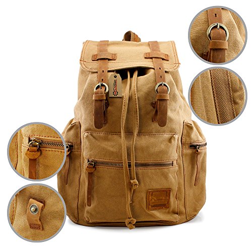 Mochila de lona vintage para hombres