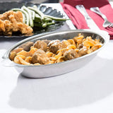 20 oz Acero Inoxidable AU gratinado Servir ovalada bandeja