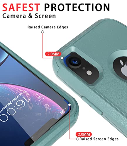 Diverbox Funda para iPhone Xr [a prueba de golpes] [a prueba de gotas] [a prueba de polvo], resistente funda de protección para Apple iPhone XR (verde pino)