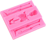 Molde de Calavera de Silicona para Decoración de Pasteles