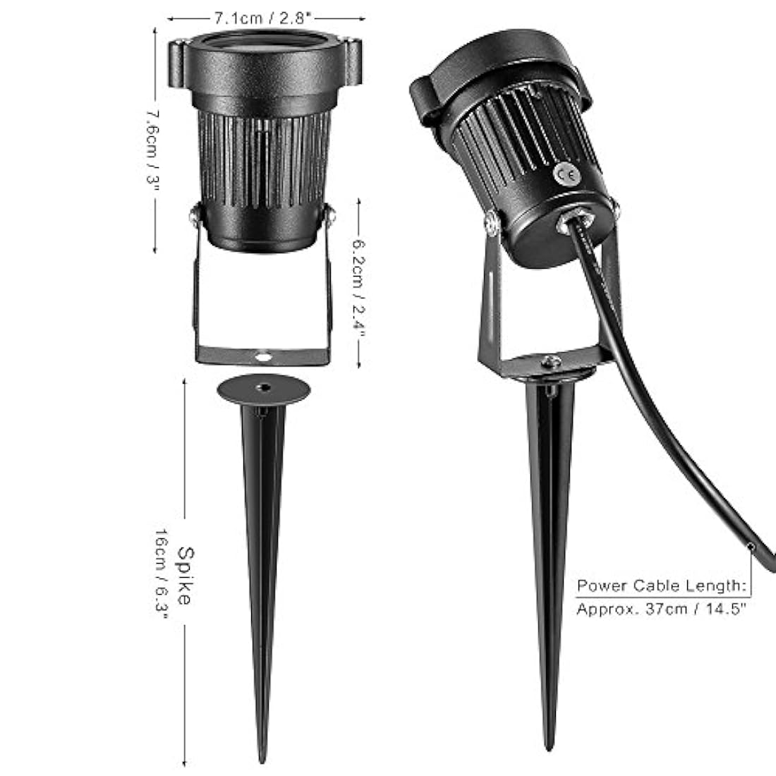 luz para césped, 2 en 1, impermeable, control remoto