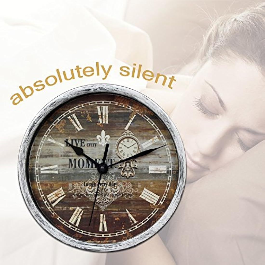 Reloj de mesa silencioso de 6.0 in plástico color gris.