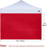 Toldo desplegable 10'x10' con pared lateral y cintas de sujeción