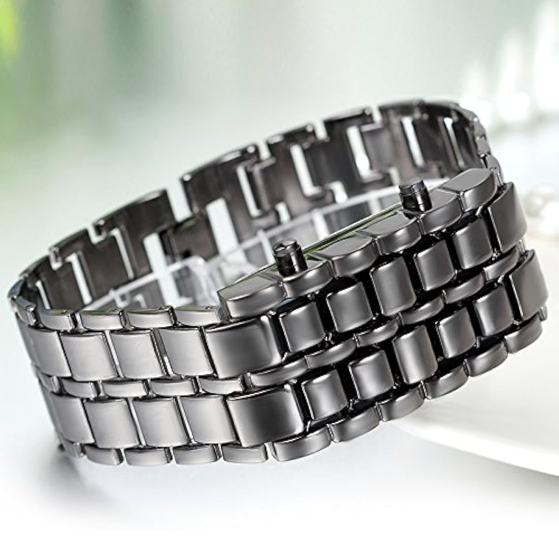 Reloj de pulsera para hombre Moda Novedad Lava Rojo Azul LED