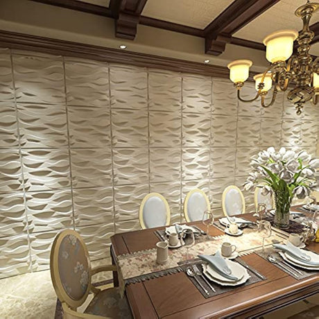 Paneles de pared decorativos 3D, diseño ondulado