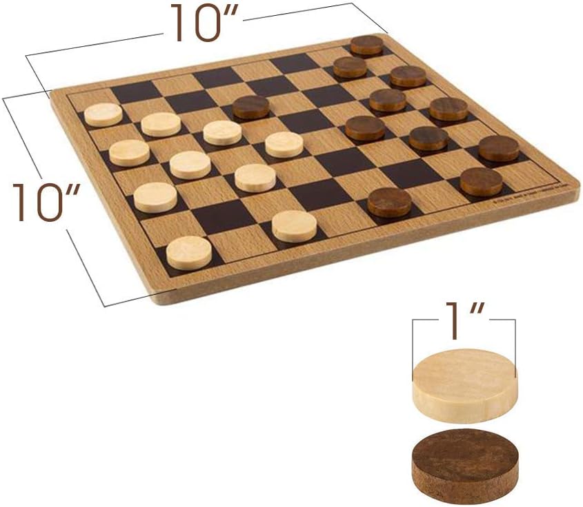Juego de Damas de Madera Gamie, Diversión Familiar y Estratégica