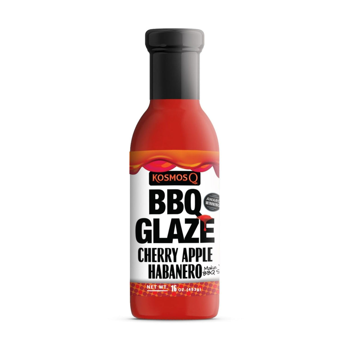 Kosmos Q Cherry Apple Habanero BBQ Glaze – Botella de 15.5 onzas para barbacoa pegajosa y sabrosa – Esmalte grueso para barbacoa para carne deliciosa lista para competición (cereza y manzana habanero)