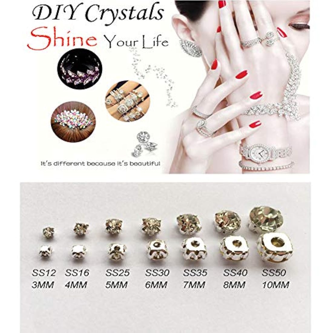 Pinza de cristal para coser diamantes imitación Pawkyjar -