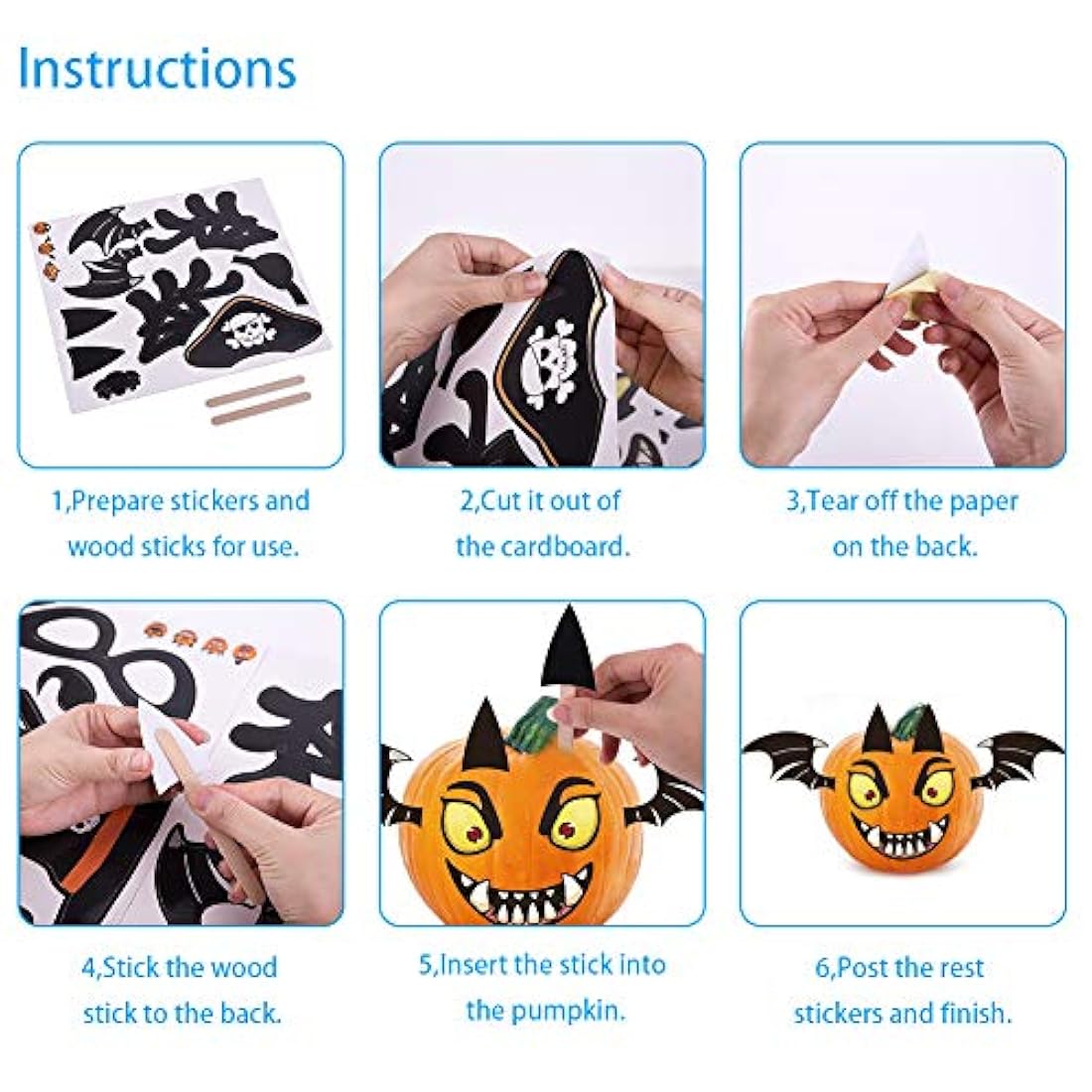 XJF calabaza de Halloween Kit de decoración pegatinas