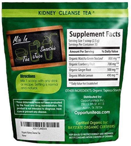 Té orgánico para limpieza de riñones 4 superalimentos