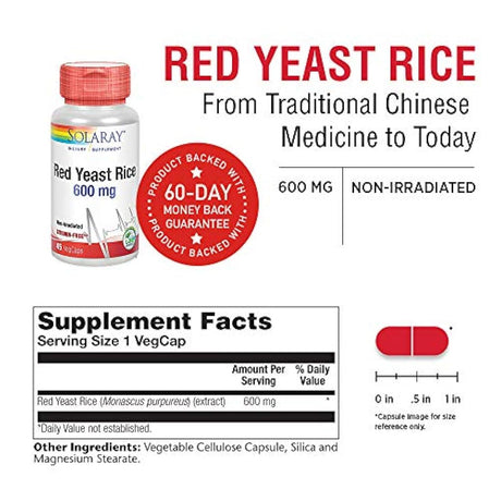 Solaray Red levadura Arroz, 600 mg, 1, 1