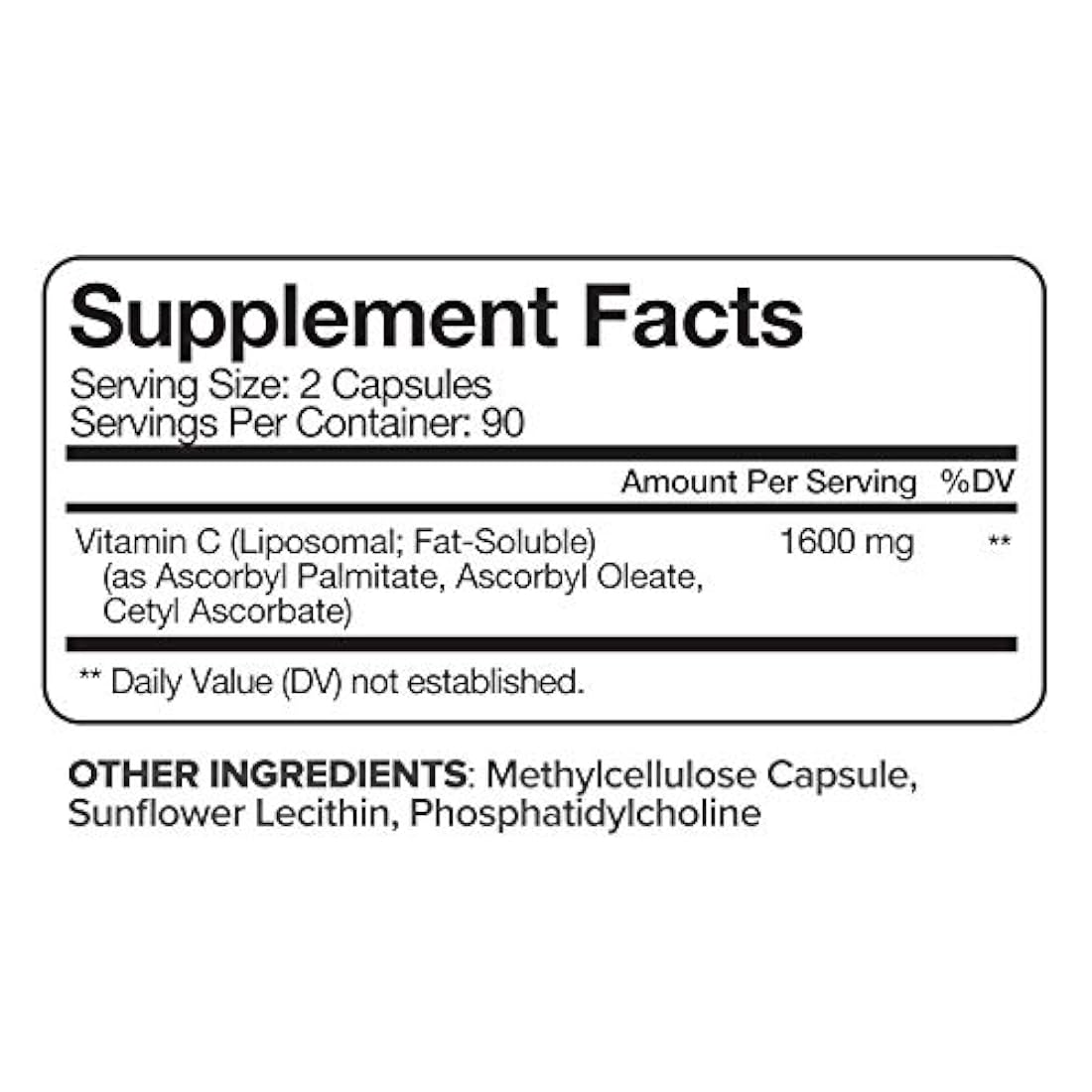 Liposomal Vitamina C 1600 mg – 180 cápsulas