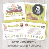 invitaciones para la ducha del bebé y boletos de rifa