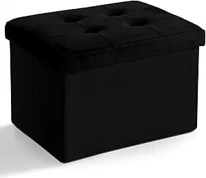 Otómano plegable de almacenamiento con reposapiés moderno 17x13x11in