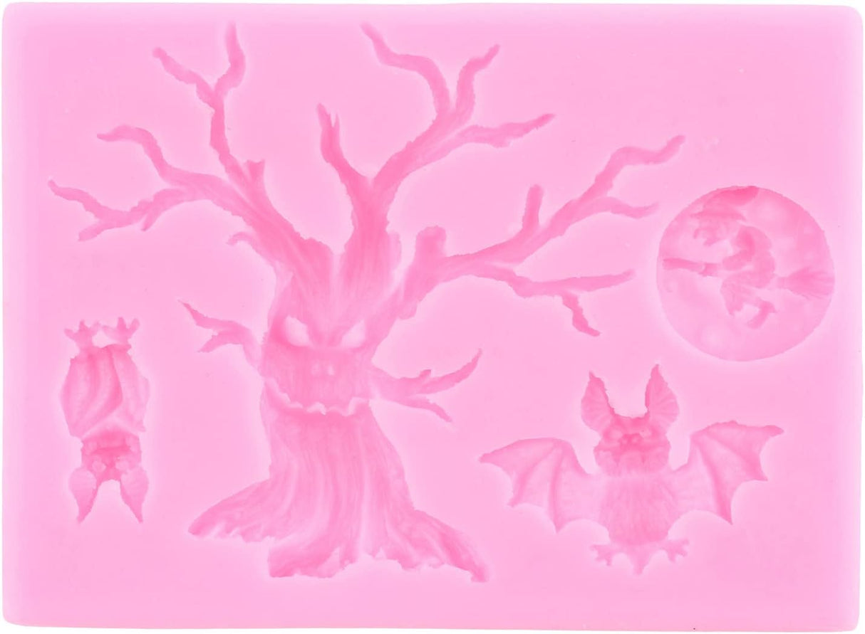 Molde Silicona Halloween Mujiang Gato Búho y Murciélago Set 2