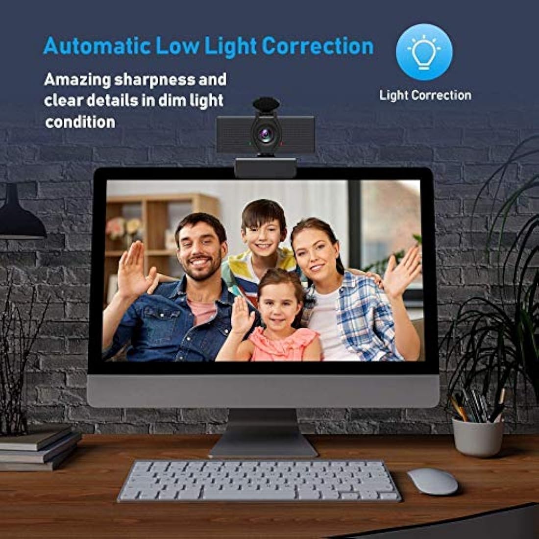 Webcam con micrófono,1080P HD y cubierta de privacidad, USB