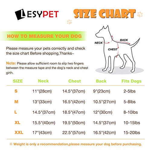 LESYPET Abrigo de invierno cálido para perro  acolchado