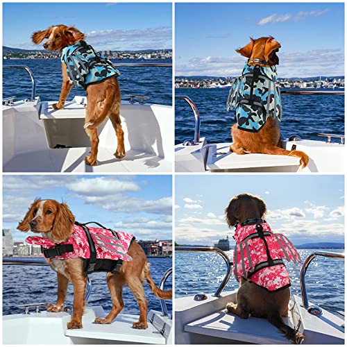 Chaleco salvavidas para perro, chaleco salvavidas con diseño de alas para mascotas, salvavidas de flotación para perros, traje de baño con asa para natación, piscina, playa, canotaje, para cachorros pequeños, medianos y grandes perros