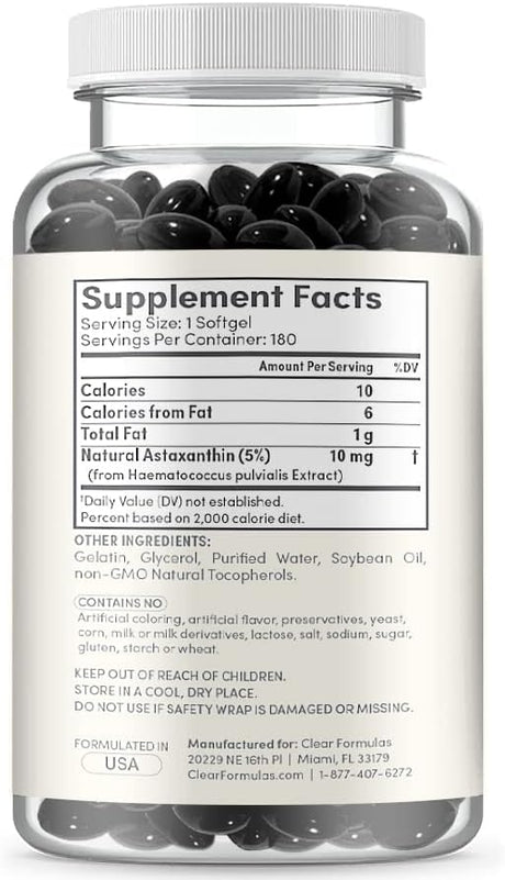 Suplementos Astaxantina 10mg 180 cápsulas blandas Max