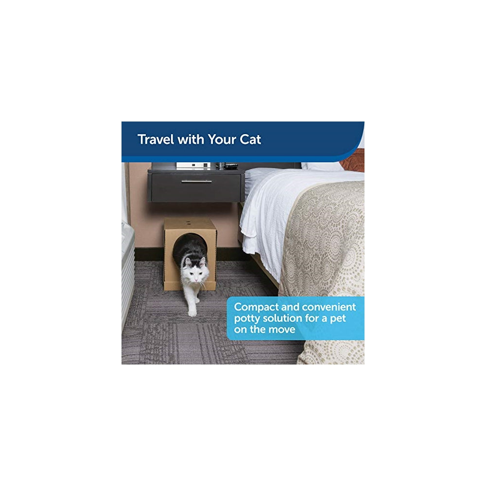 Caja de arena desechable para gatos,  plegable para viajes