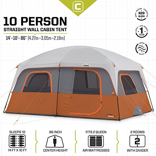 Carpa de cabina de pared recta para 10 personas