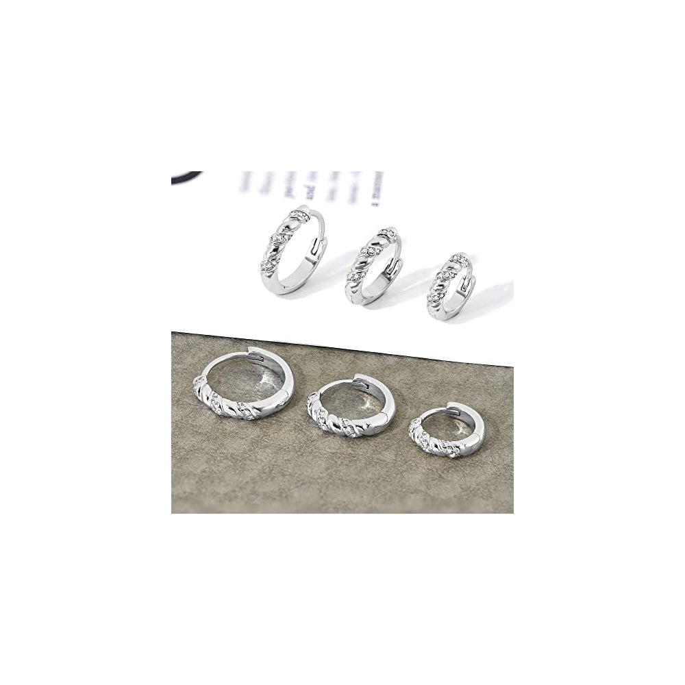 Aretes de aro chapados en oro de 14 quilates para mujeres