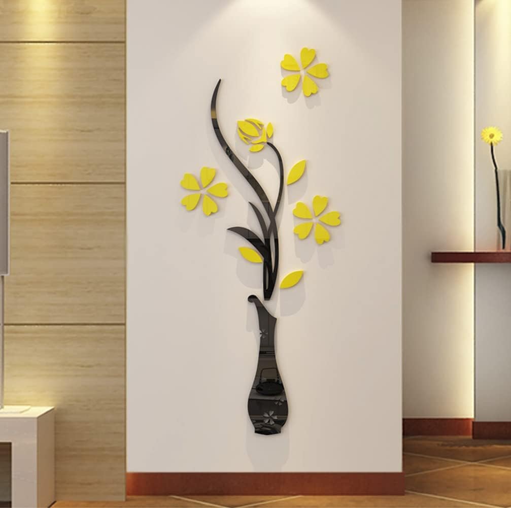 Murales 3D de Jarrones para Sala y Dormitorio, 47 x 18 pulgadas