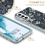 ESDOT Funda para Samsung Galaxy S22 Plus, grado militar, prueba de caídas de 21 pies, resistente, con diseños de moda para mujeres y niñas, funda protectora para teléfono Galaxy S22+ Plus 6.6 pulgadas, con flores pequeñas
