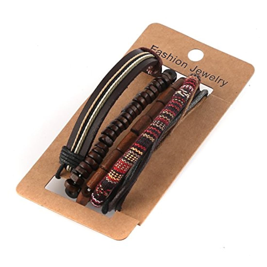 Combinación de 4 pulseras de cordones de cáñamo unisex