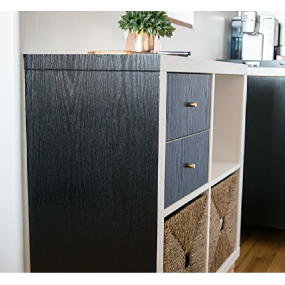 Película decorativa autoadhesiva madera negra de 17 x 78