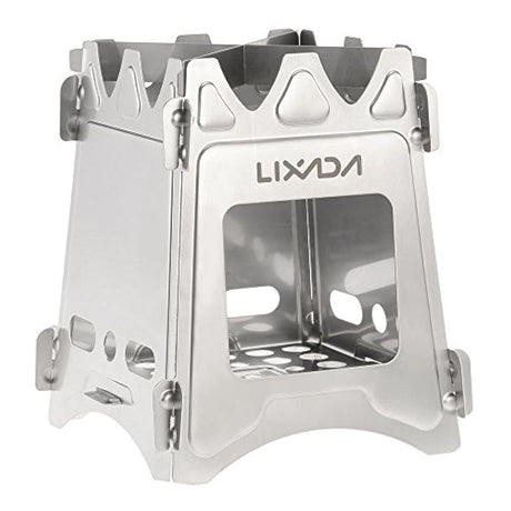 Lixada - Estufa portátil plegable de acero inoxidable