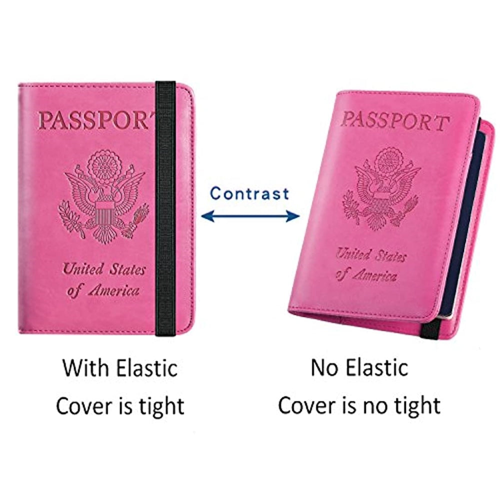 Portadocumentos de viaje estilo Funda de piel con bloqueo