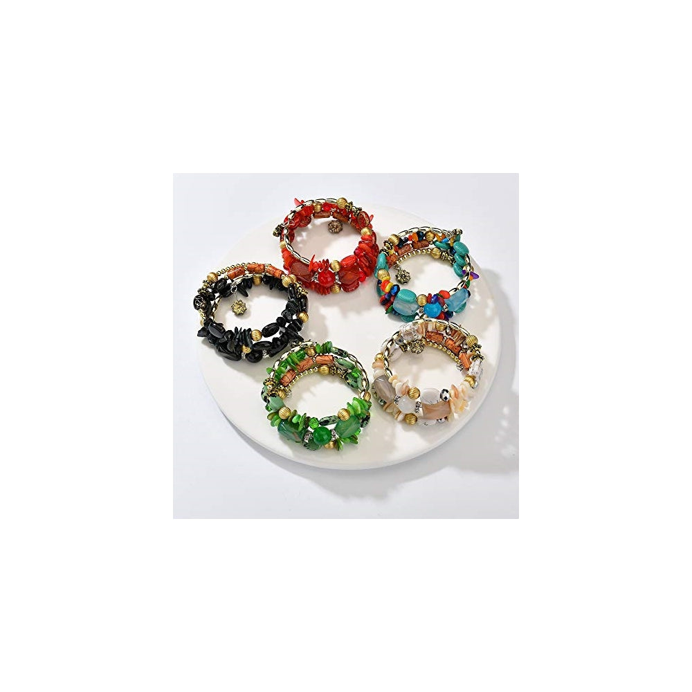 Pulseras y tobilleras bohemias de cuentas de ágata