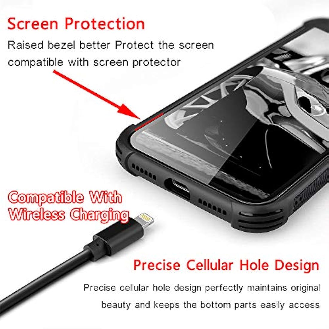 Funda de vidrio templado 9H, con patrón a prueba de golpes